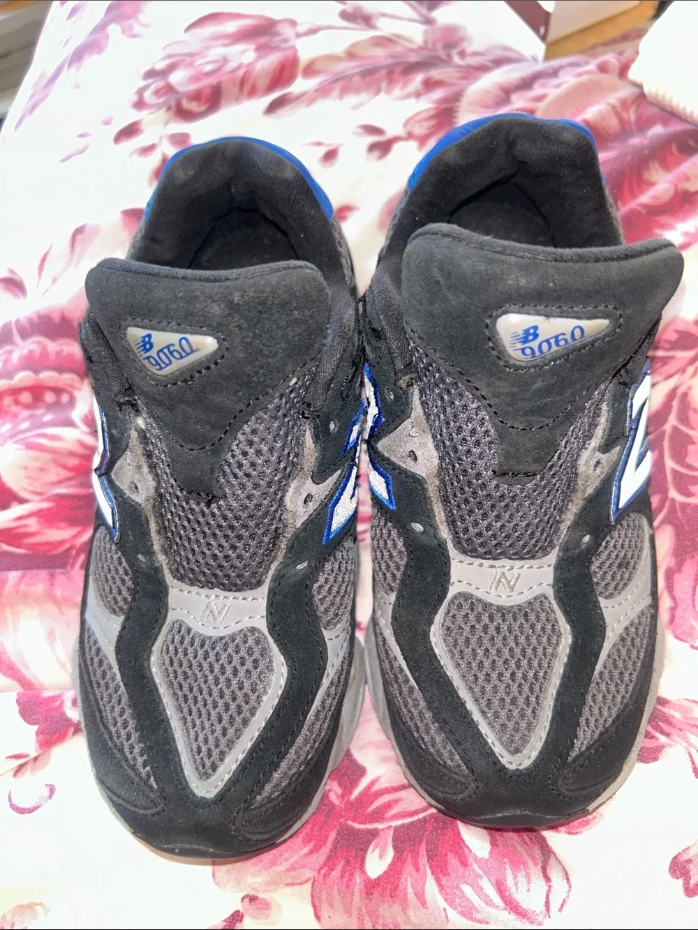 New Balance Kids' Gray and Blue 9060 Athletic Sneakers